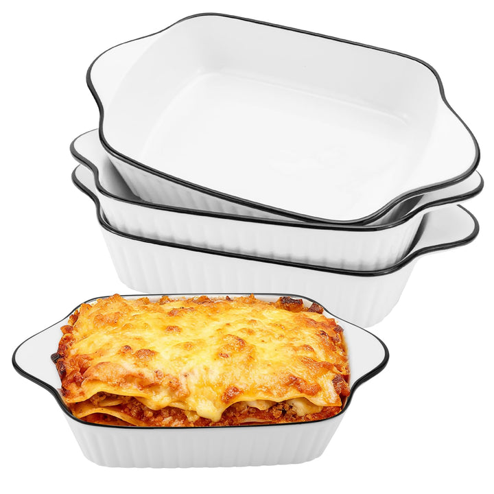 IIRC Kleine Auflaufform Keramikm 4er Set, Mini Auflaufformen Set, Lasagne Auflaufform Klein für Back
