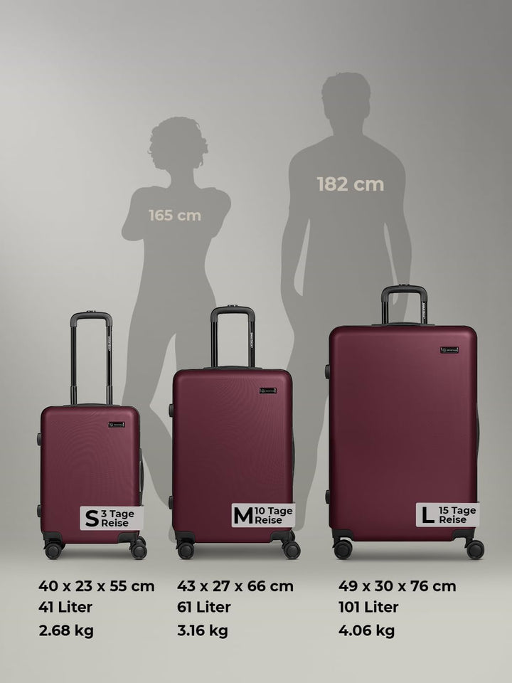 Smartbox Hartschalen Koffer-Set 3-teilig für Damen & Herren | leichte & stabile Reise-Trolleys aus h