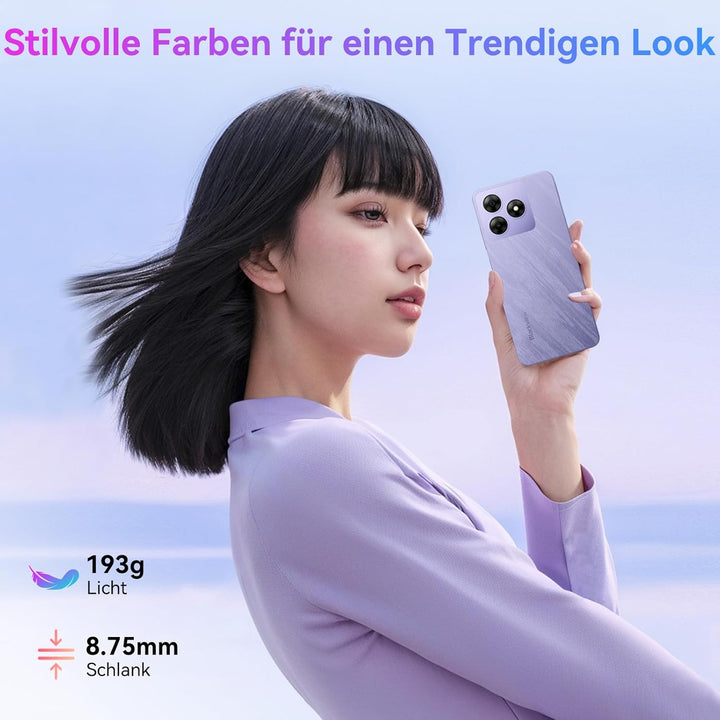 Blackview Wave 8C Handy Ohne Vertrag Günstig Android 14, 6GB+64GB/2TB SD, Octa Core 6,56" HD+, Akku