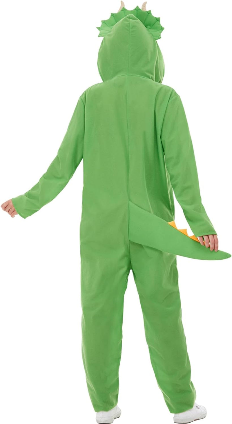 Dinosaur Costume, Green, with Hooded Jumpsuit, (M) 38-40 Grün, 38-40 Grün