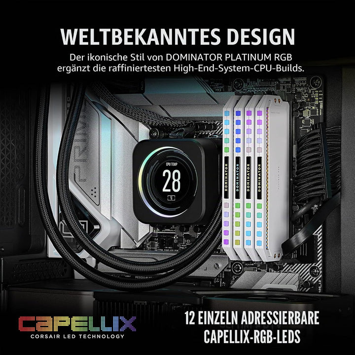 Corsair Dominator Platinum RGB DDR5 RAM 64GB (2x32GB) 5600MHz CL40 Intel XMP iCUE Kompatibel Compute