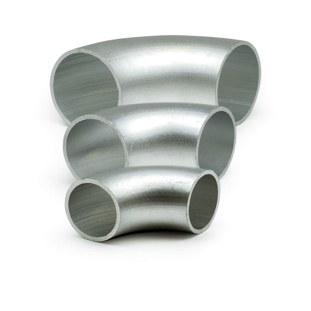 2x Aluminium Rohrbogen 90° Norm 3 Ø 76x3mm AW 6060 - Alu Schweissbogen - Rundrohrbogen Hosenrohr AlM
