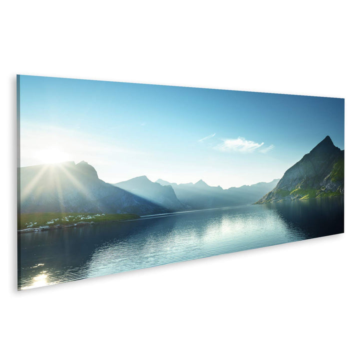 islandburner Bild auf Leinwand Sonnenuntergang Lofoten Inseln Norwegen Europa Bilder Wandbilder Post