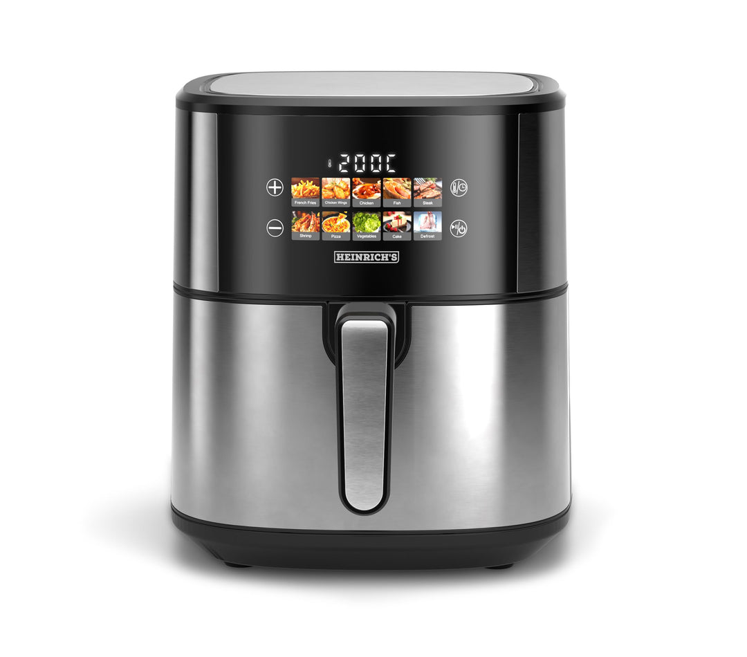 HEINRICHS Heissluftfritteuse, 6,5 Liter XXL Air Fryer, 10in1 Airfritteuse, LED-Color-Display mit Sen