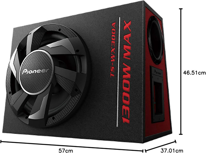 Pioneer TS-WH500A Aktivsubwoofer, leistungsstarker Class-D Subwoofer mit 1300 W Maximalleistung, 30
