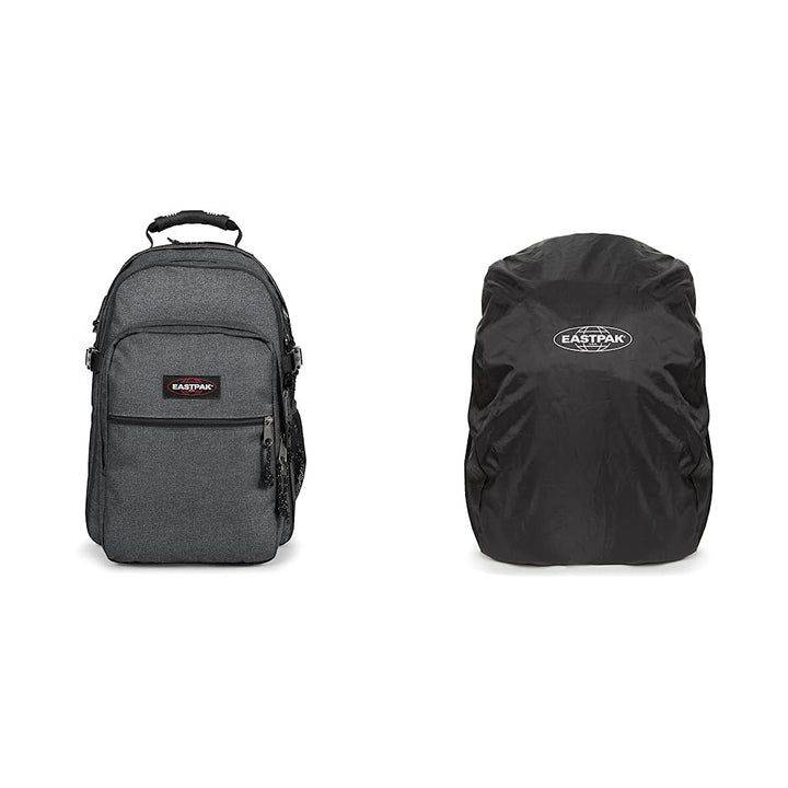 EASTPAK Tutor Rucksack, 48 cm, 39 L, Grau (Black Denim) & Cory Rucksack Regenschutz, Schwarz (Black)