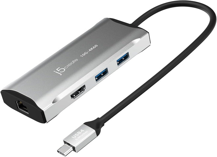 j5create USB C Hub - 4K 60Hz HDMI, 2 USB-A 10Gbps, USB-C 10Gbps mit PD 100W, Ethernet, | Multiport A