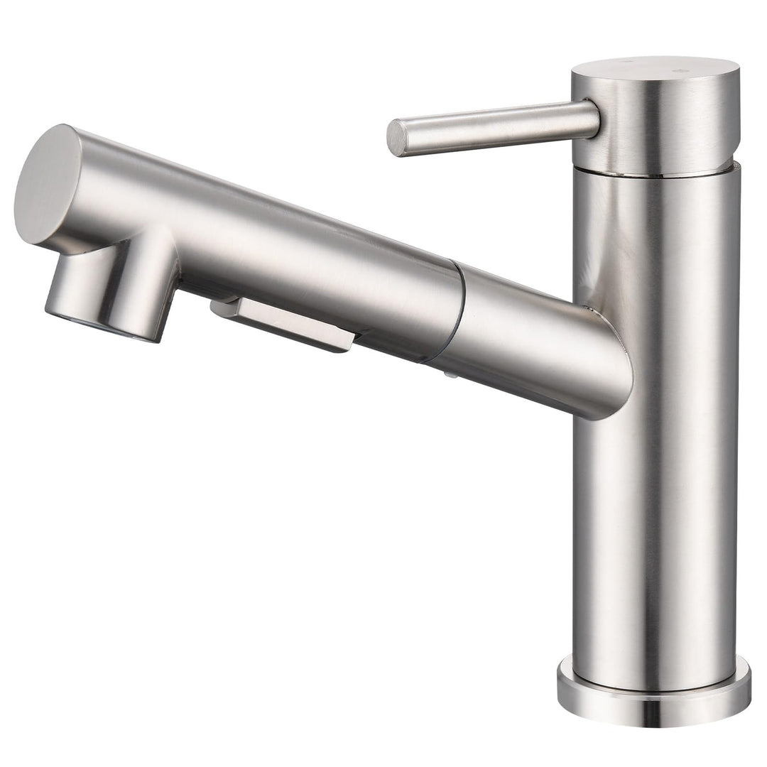 HOMELODY Wasserhahn Küche/Bad Gebürsteter Oberfläche Ausziehbar, Küchenarmatur mit Brause Zwei Wasse