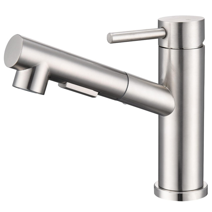 HOMELODY Wasserhahn Küche/Bad Gebürsteter Oberfläche Ausziehbar, Küchenarmatur mit Brause Zwei Wasse