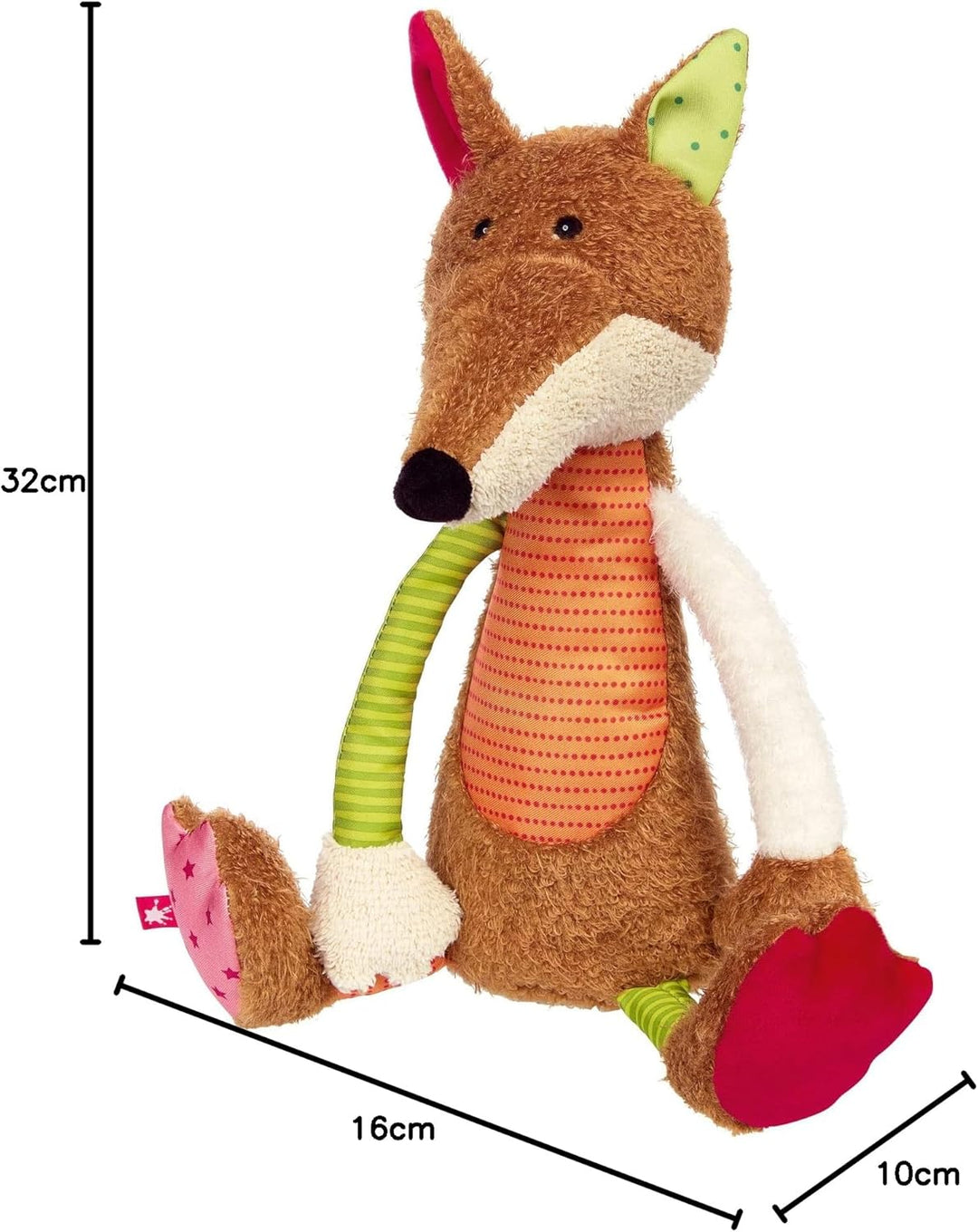 SIGIKID 42841 Stofftier Fuchs Patchwork Sweety Kuscheltier zum Spielen & Schmusen aus weichem Materi