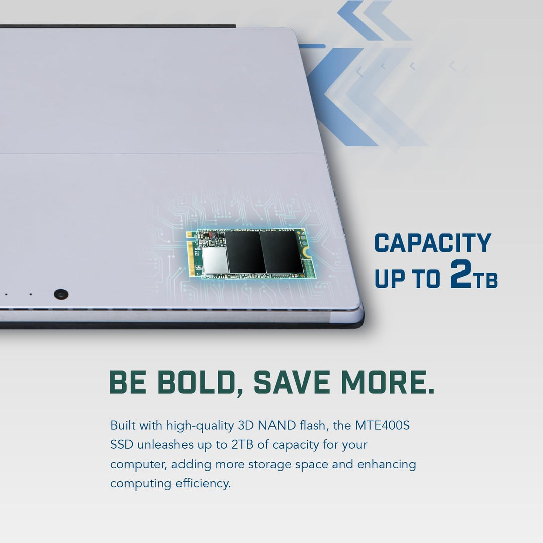 Transcend MTE400S 1 TB NVMe PCIe Gen3 x4 M.2 2242 Internal Solid State Drive (SSD) 3D TLC NAND (TS1T