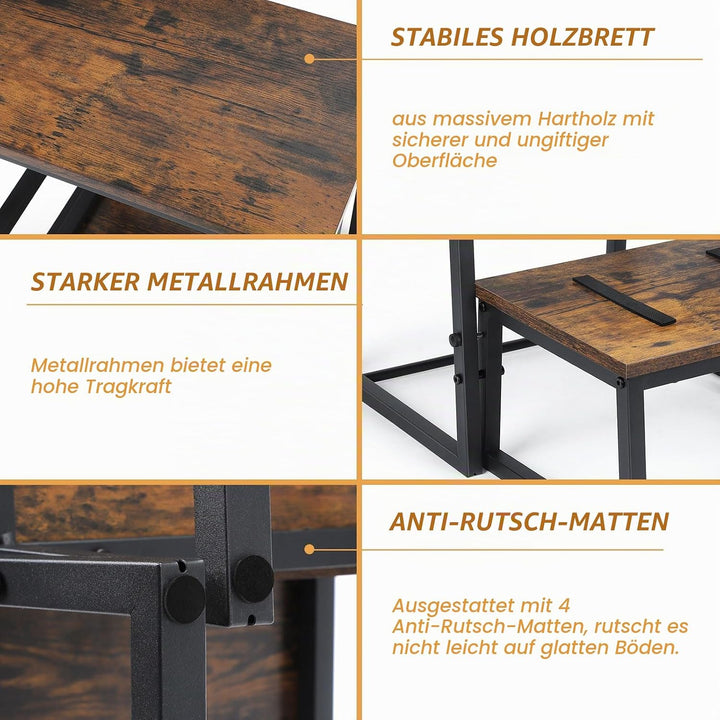 LIANTRAL 2-Stufen Tritthocker für Erwachsene und Kinder, Stabiler Metallrahmen Holzbrett Step Hocker