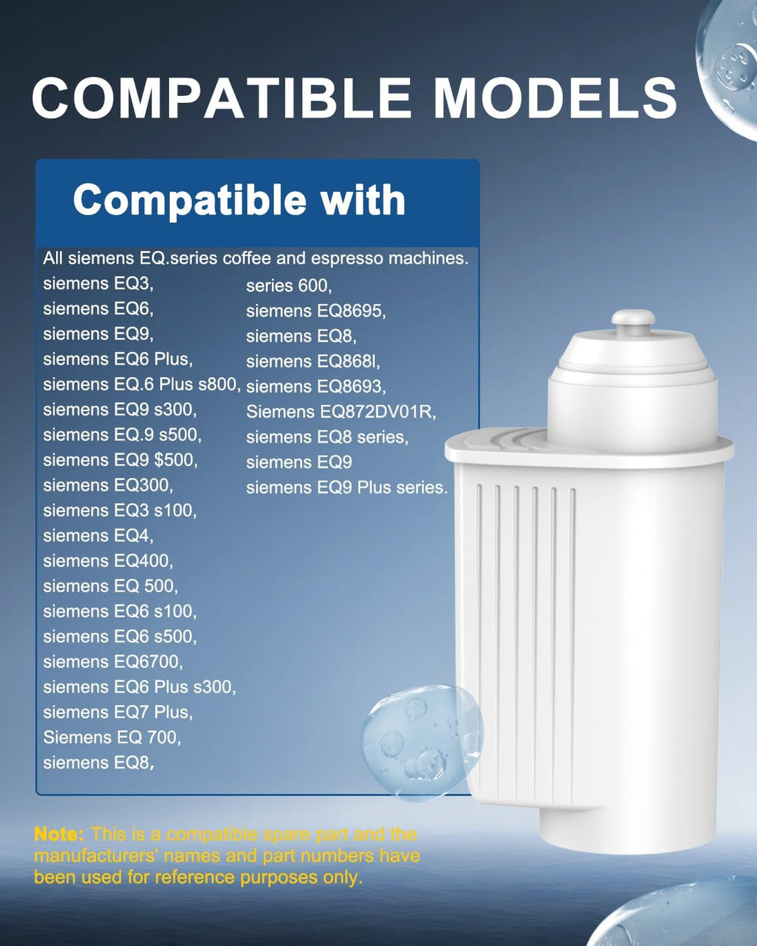 Kaffee-Wasserfilter Ersatz 4 Packung für TZ70003 Wasserfilter | Kompatibel mit der EQ-Serie TCZ7003