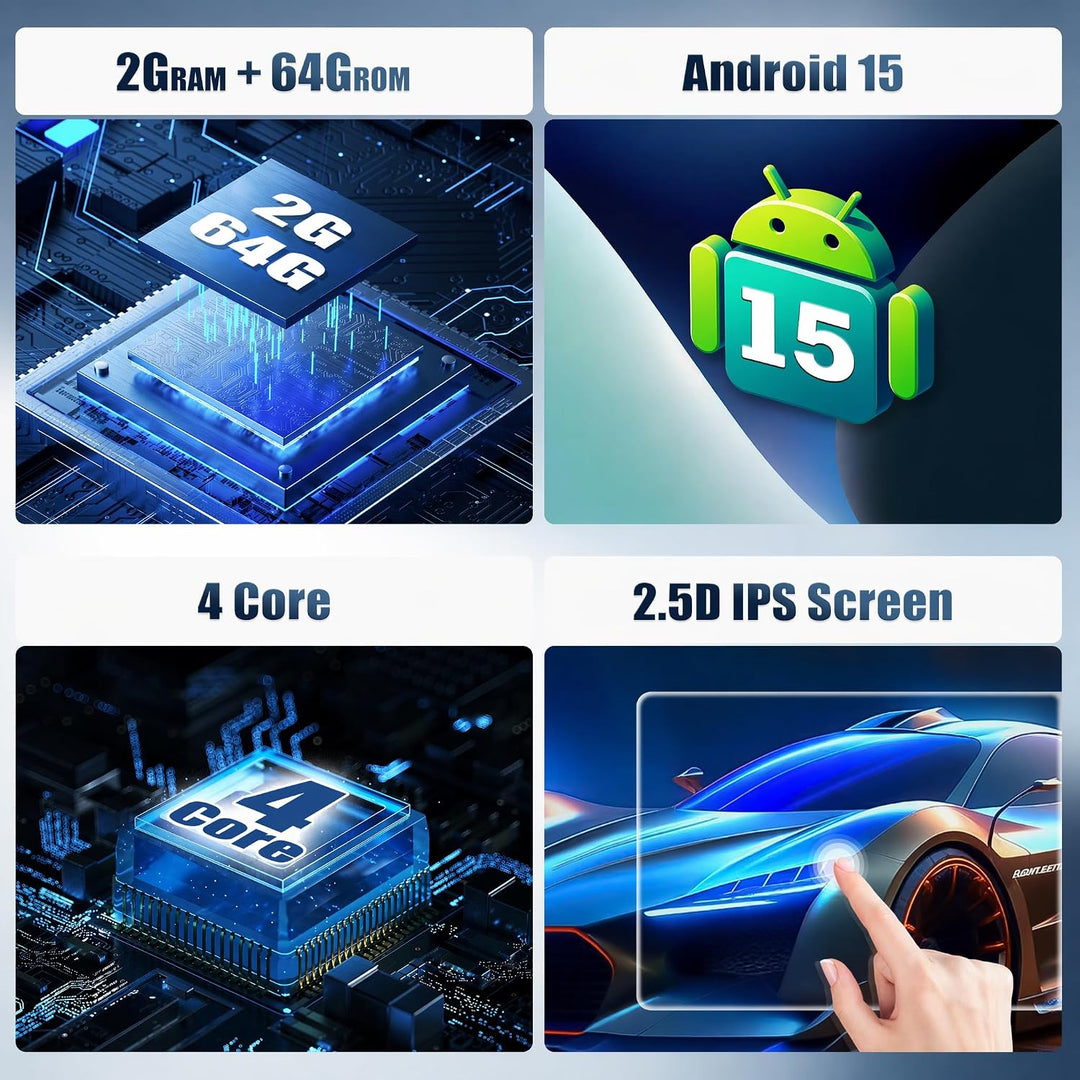 CAMECHO 2+64G 7 Zoll Android 13 Radio für VW Golf 4 Polo Sharan Jetta MK4 mit Wireless Carplay Andro