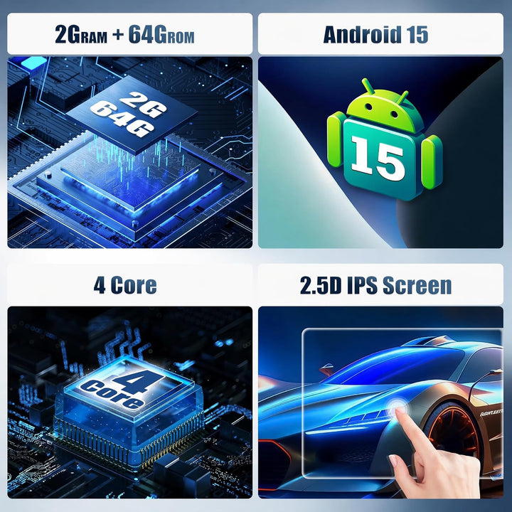 CAMECHO 2+64G 7 Zoll Android 13 Radio für VW Golf 4 Polo Sharan Jetta MK4 mit Wireless Carplay Andro