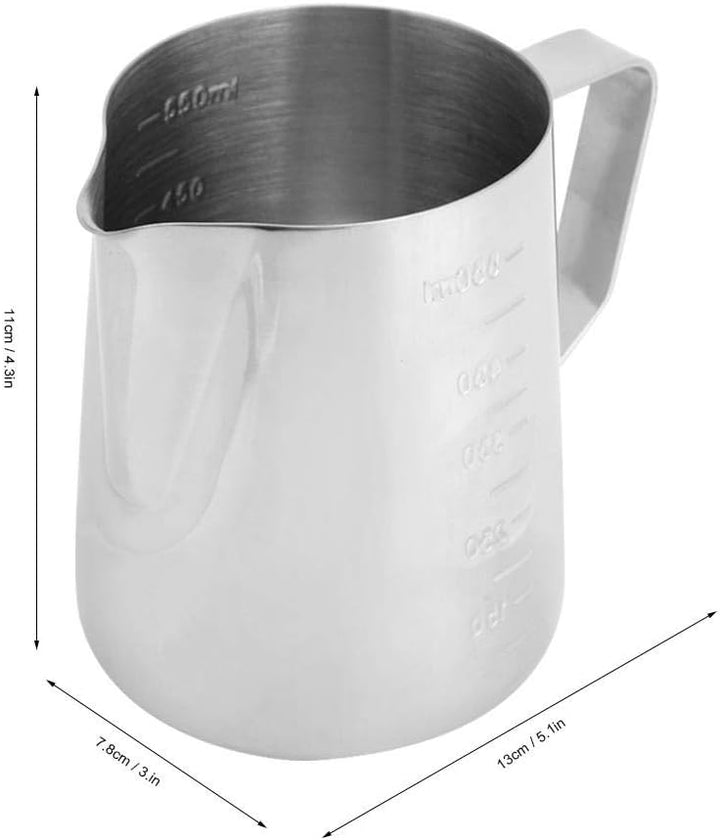 Milchaufschäumkanne, 350ml/550ml Edelstahl Milch Aufschäumen Messbecher für Barista, Cappuccino, Esp