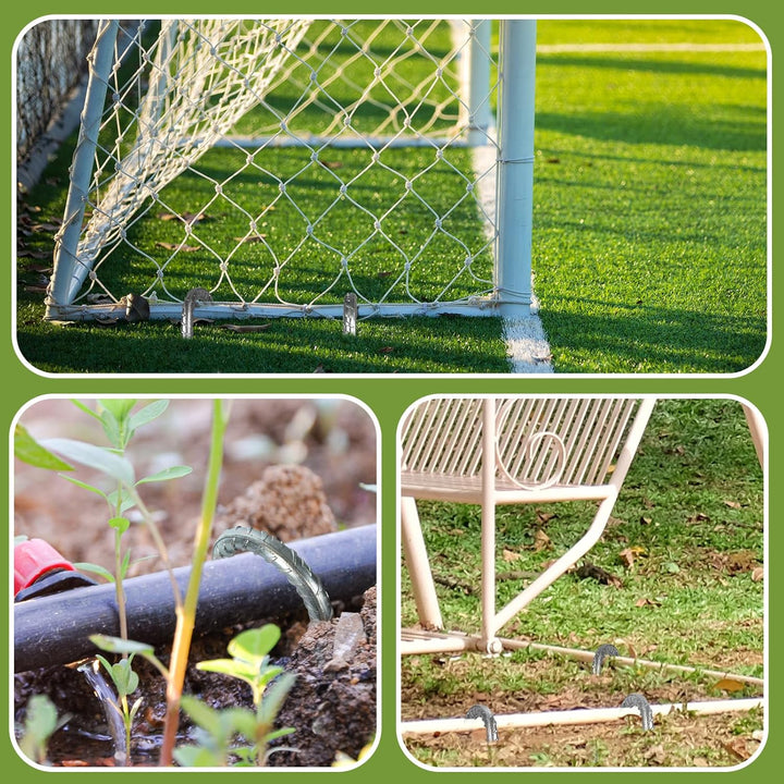 20 Stück 40cm Schwere Trampolin-Zeltanker-Bodennägel - Rostfrei Verzinkter Stahl J-Haken-Rebar-Pfähl