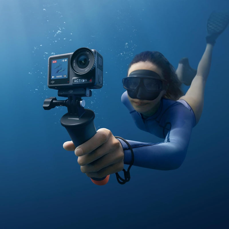 DJI Osmo Action 4 Tauch-Combo – Wasserdichte Action-Kamera, Unterwasser-Video, Schwimmfähiger Griff