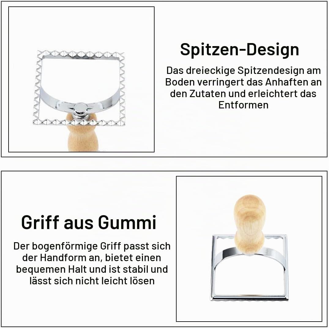 10 Stück Nudelherstellungs Set, Mit Ravioli-Stempel &amp; Gnocchi-Brett | Inkl. Nudelholz, Teigschneider