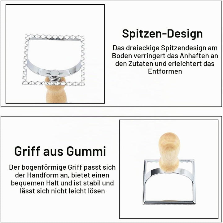 10 Stück Nudelherstellungs Set, Mit Ravioli-Stempel &amp; Gnocchi-Brett | Inkl. Nudelholz, Teigschneider