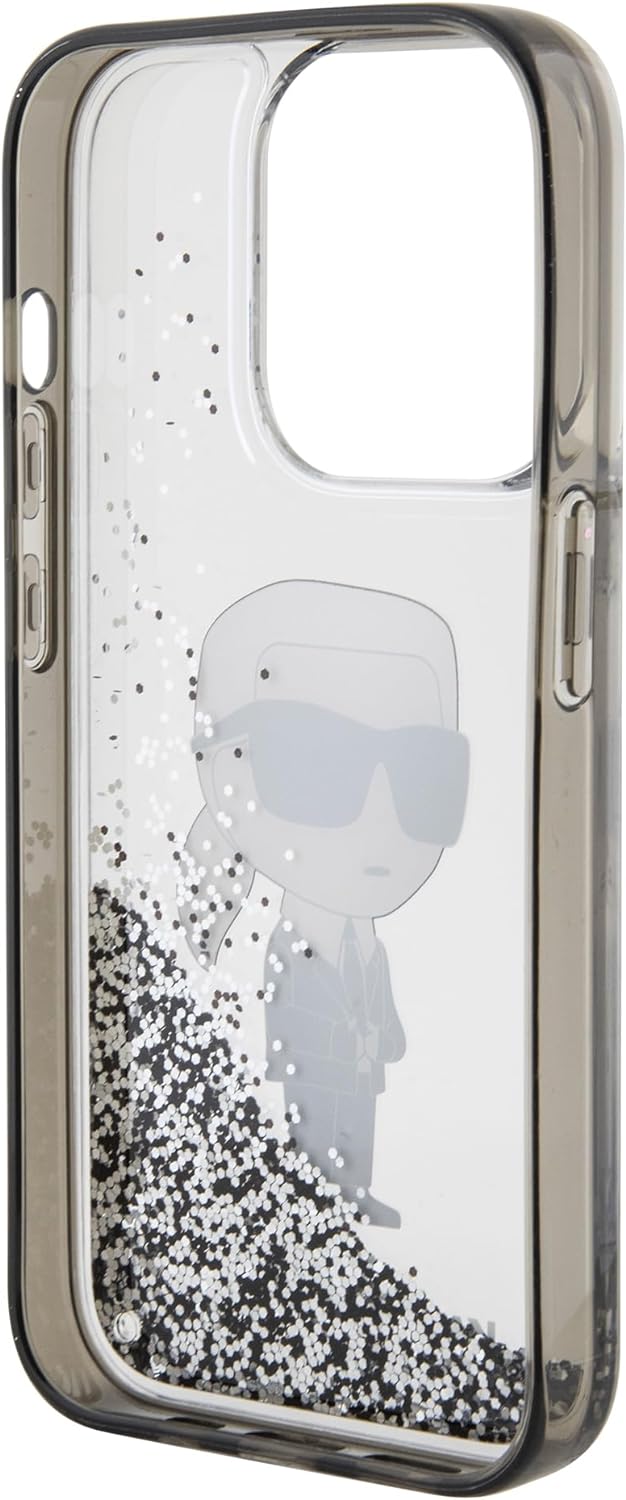CG MOBILE Karl Lagerfeld Liquid Glitter Hülle für iPhone 15 Pro