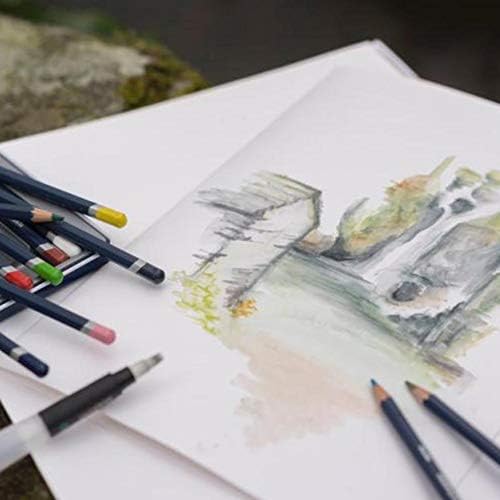 Derwent A3 Aquarellpapier-Block, 12 Blatt, Säurefreies Aquarellpapier, Ideal für Wasserlösliche Stif