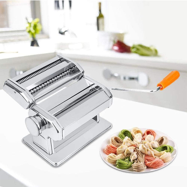 Manuelle Nudelmaschine Pasta Maker, Manuelle Manuell Edelstahl Pasta Walze Maschine mit Klemme Dicke