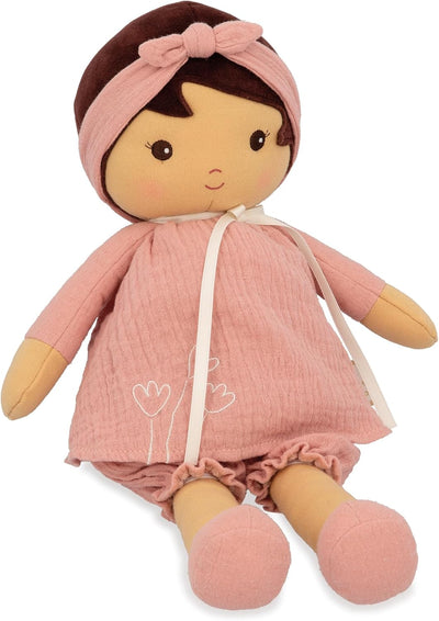 KALOO - Tendresse - Meine Erste Stoffpuppe Amandine - 40 cm Grosse Puppe - Musselinkleid - Dunkler T