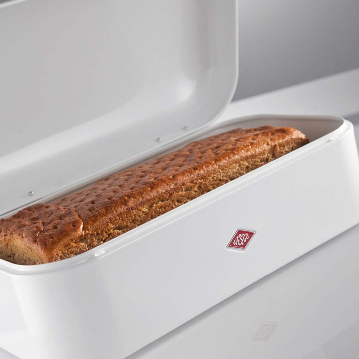 Wesco Grandy Brotkasten in der Farbe rot, pulverbeschichtetes Stahlblech, Lüftungslöcher und stabile