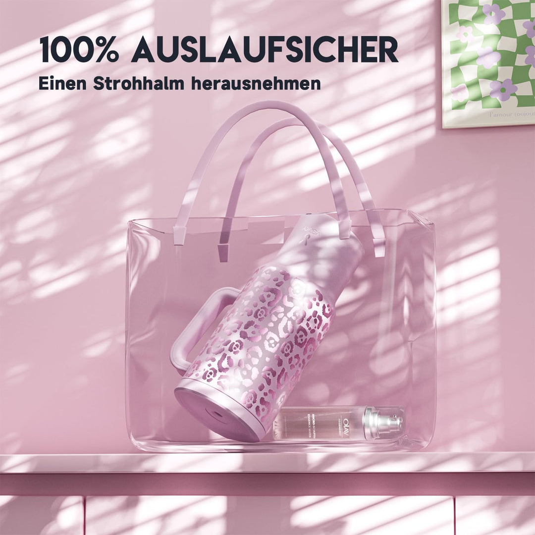 Meoky 1182ml/40oz Thermobecher mit Strohhalm und Griff (PKL)