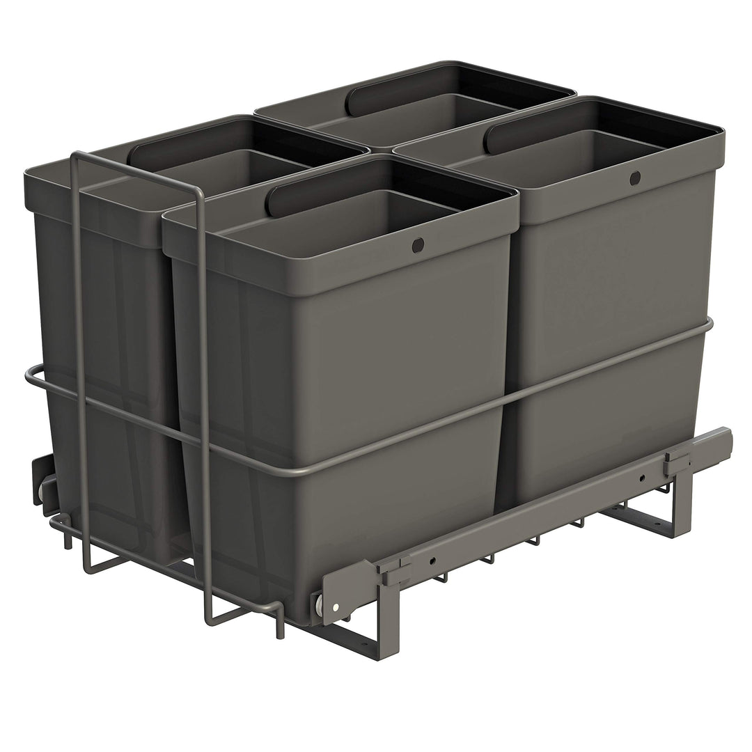 LM 79/4 Einbau Mülleimer ausziehbar mit 4x8L Abfalleimer Korbauszug anthrazitfarben 33,2x48x35,5 cm
