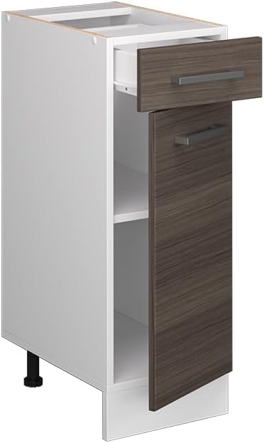 Vicco Küchenunterschrank R-Line, Grau/Weiss, 30 cm ohne Arbeitsplatte Grau Schubunterschrank 30 cm,