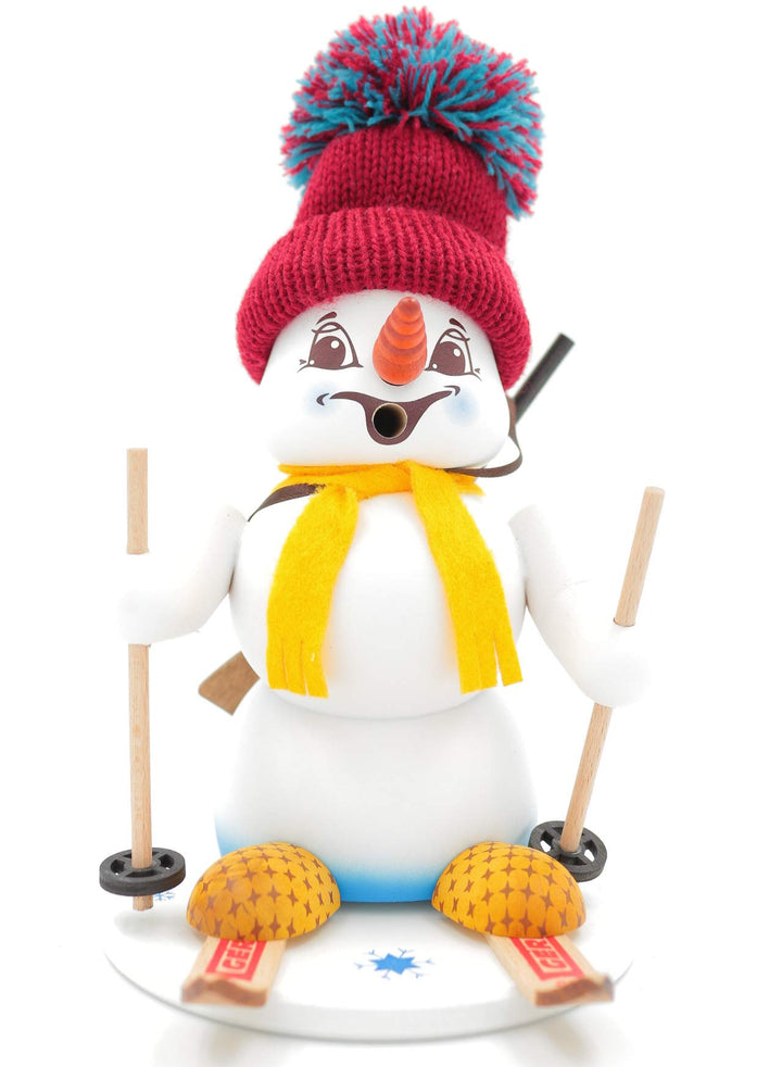Kuhnert - Erzgebirgische Holzkunst Räuchermann Räucherfigur Schneemann 19cm - Biathlon, Biathlon