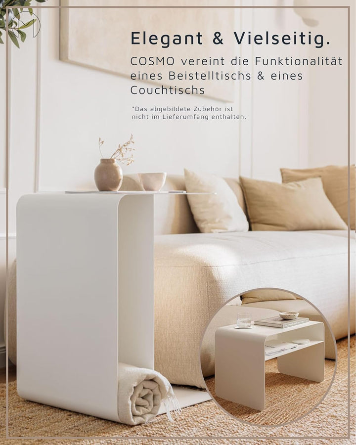 Metallbude Beistelltisch Cosmo Cashew - Moderner Couchtisch aus Metall - Kratz-, Stoss- & Schlagfest