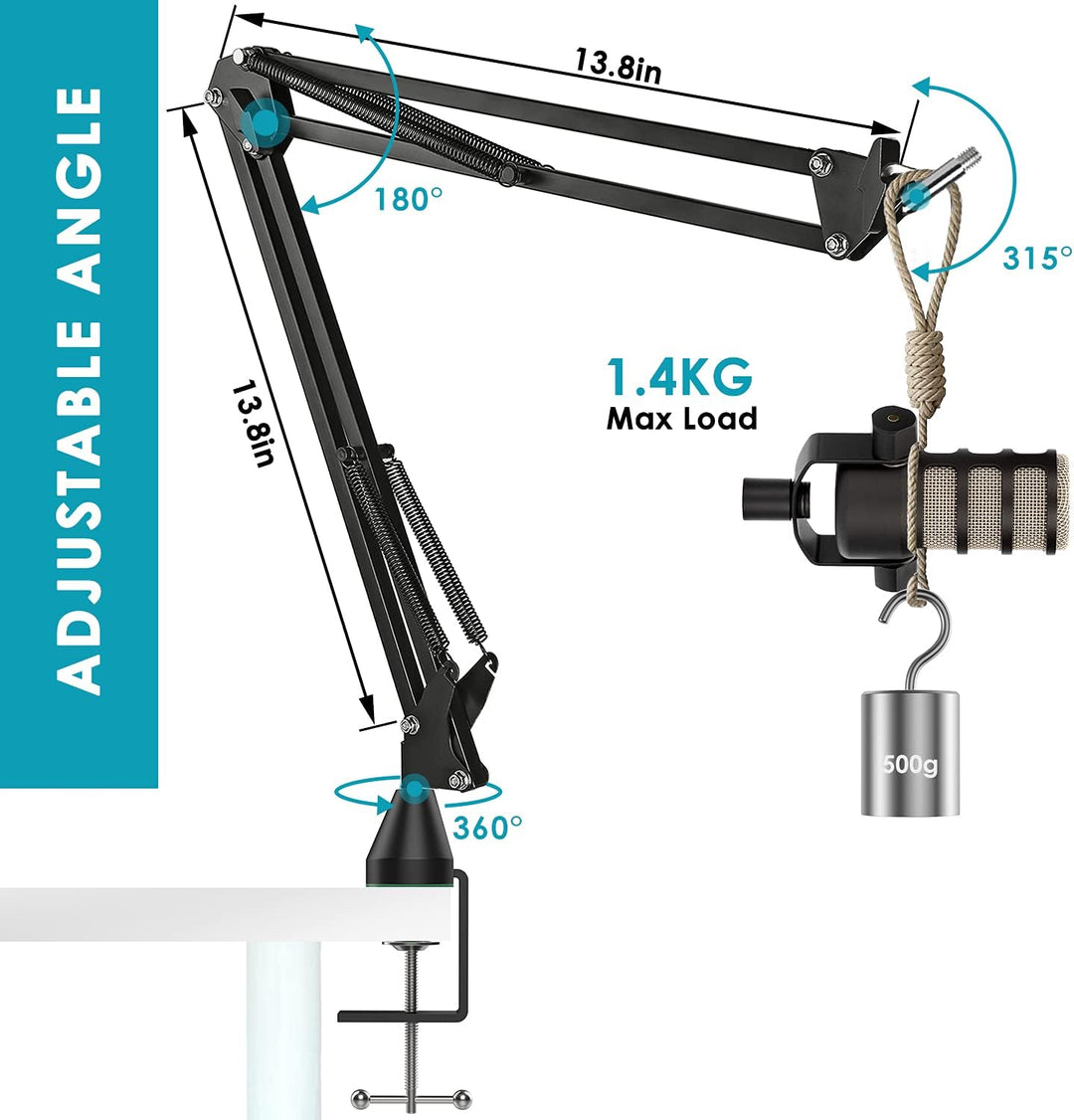 YOUSHARES Mikrofonarm für Rode PodMic & PodMic USB - Profi Microphone Arm Ständer inklusive Schaumst