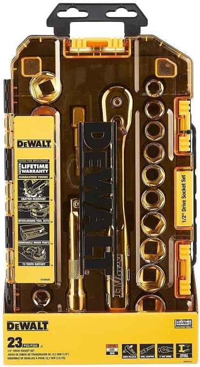 DEWALT Dwmt73813 Robustes Steckschlüssel-Set, 23-teilig, 1/2-Zoll-Vierkantantrieb