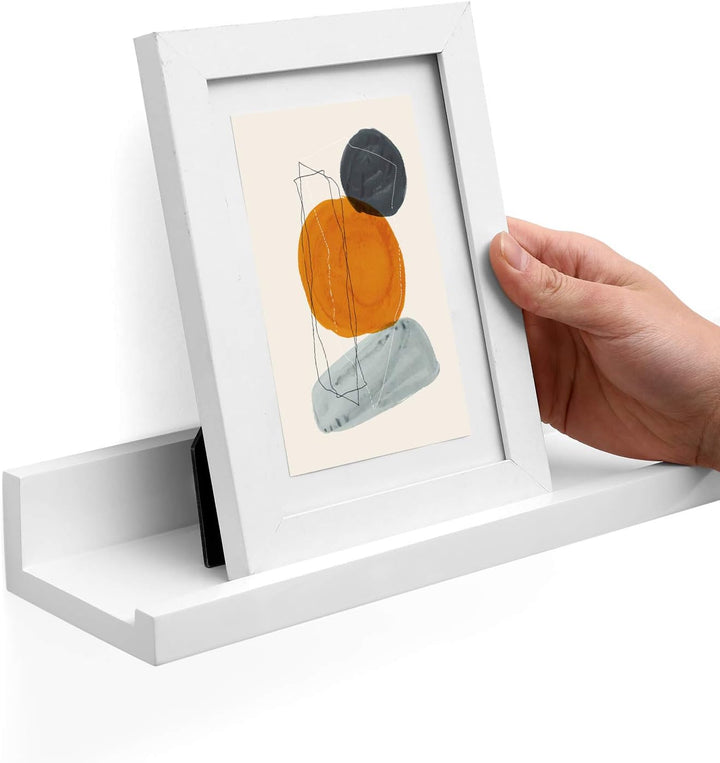 SONGMICS Wandregal, 2er Set, Schweberegale mit Hochglanzlackierung, 10 x 80 cm, Wandboard für Bilder