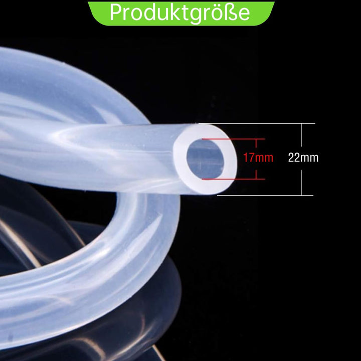 Uxney Silikonschlauch - Transparenter Gummischlauch für Haushalt, Trinkwasser, Industrie - 17mm ID x