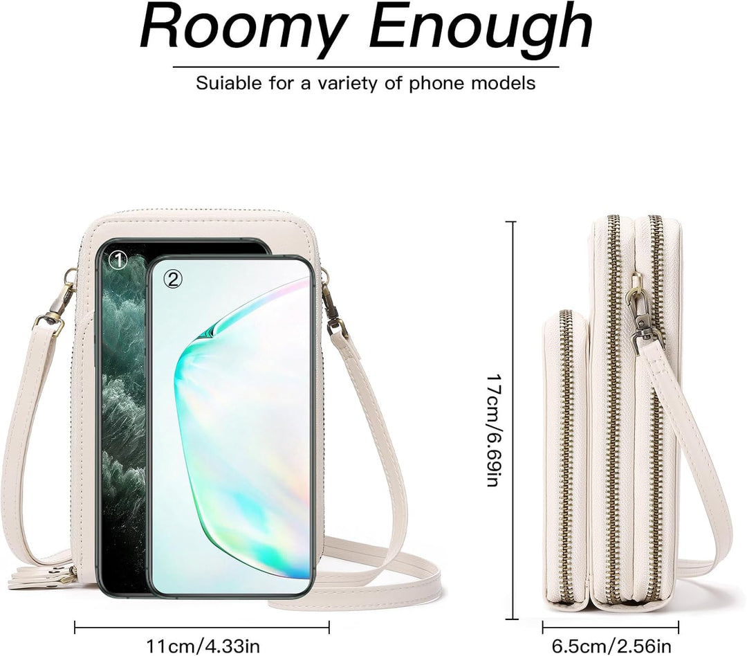 SENDEFN Handytasche zum Umhängen - Handy Umhängetasche Damen Handytasche Leder Handytasche mit Geldb