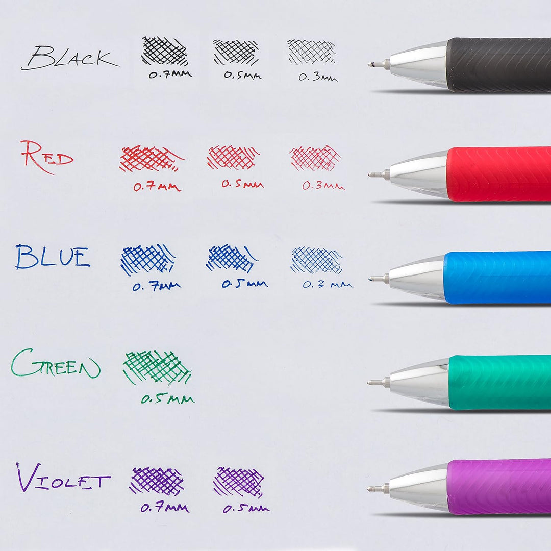 Pentel EnerGel RTX Gelschreiber, einziehbar, feine Spitze, Nadelspitze, rote Tinte, 12 Stück (BLN75-