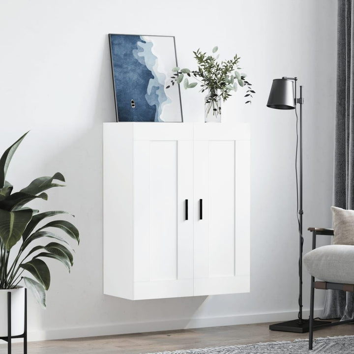 Gecheer Schrank, Hängeschrank, Wandschrank, modern, aus Sperrholz, Weiss, mit 2 Türen, 69,5 x 34 x 9