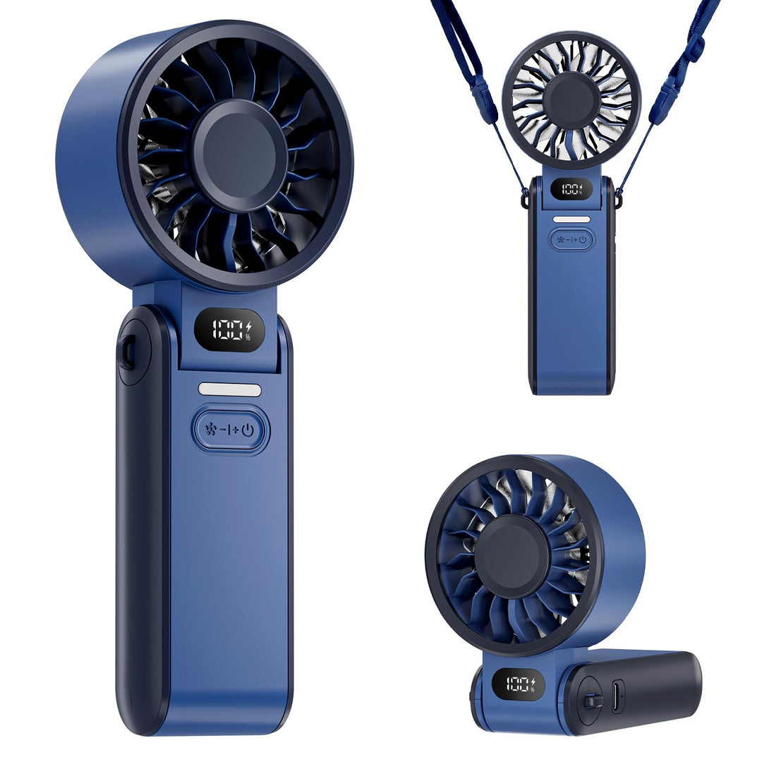 Handventilator 100 Stufen Leise Leistungsstark – Tragbarer Mini Ventilator USB Wiederaufladbar mit L