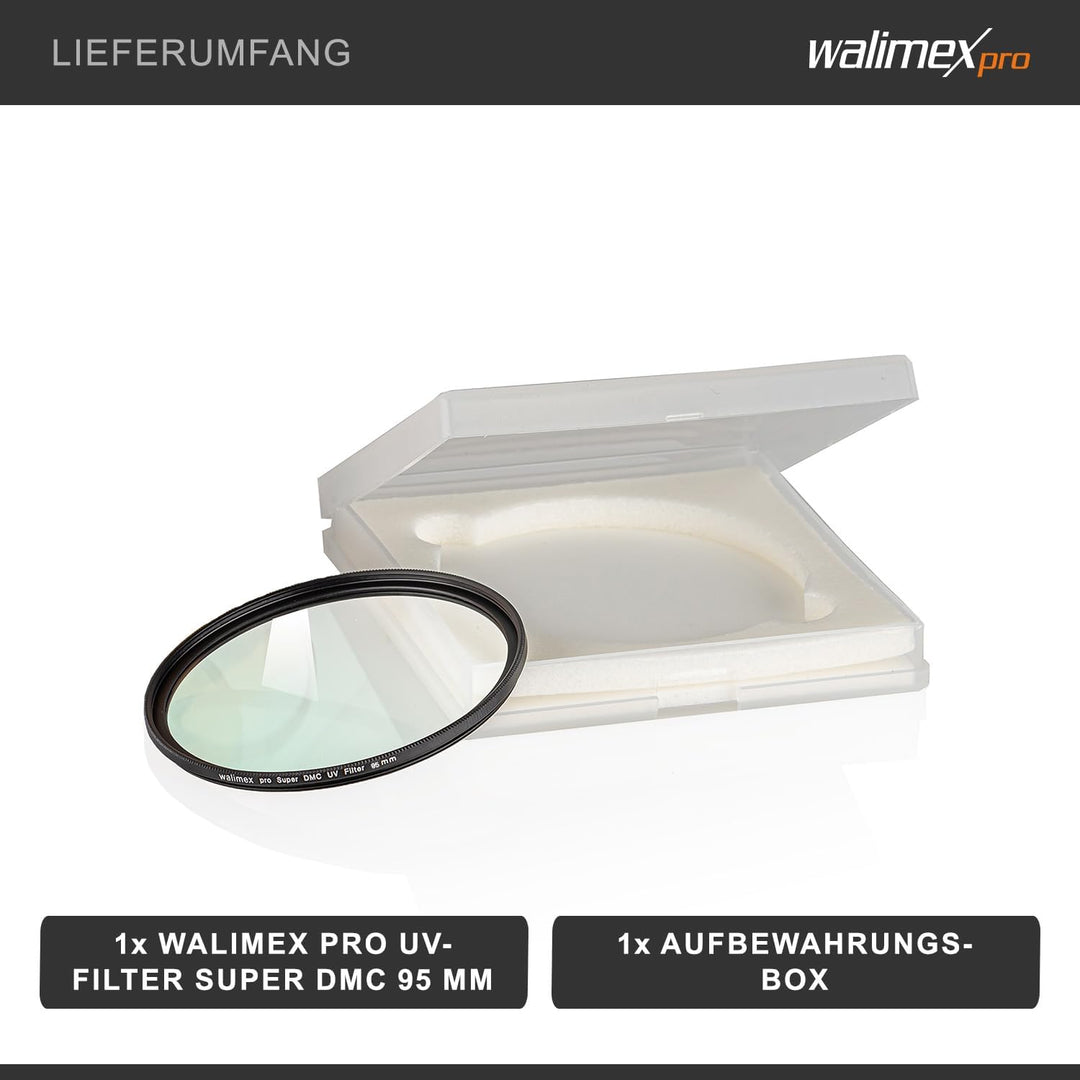 Walimex pro UV-Filter Slim Super DMC 95mm - besonders hochwertiger UV Filter Objektivfilter, Slim nu