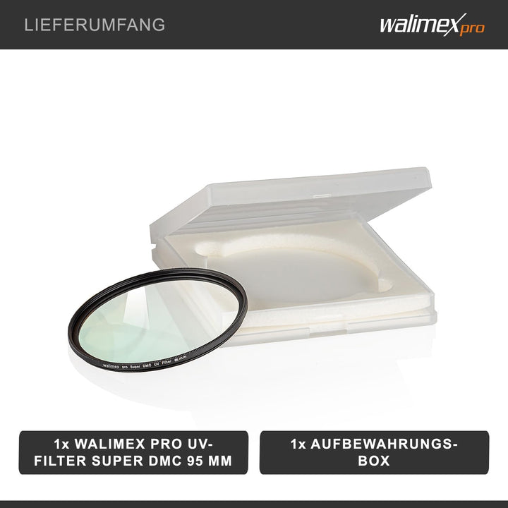 Walimex pro UV-Filter Slim Super DMC 95mm - besonders hochwertiger UV Filter Objektivfilter, Slim nu