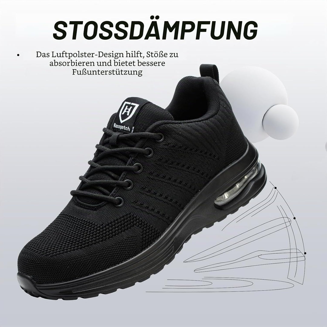 Hitopteu Sicherheitsschuhe Herren Arbeitsschuhe Damen Leicht Sportlich Arbeitsturnschuhe mit Stahlka
