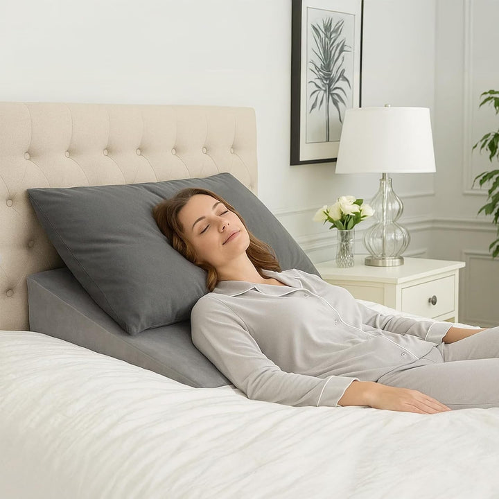 Premium Keilkissen für Bett & Sofa – 2-Zonen-Komfortsystem | Reflux- & Schlafhöherlagerungskissen |