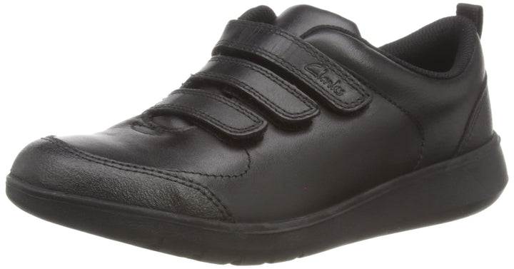 Clarks Jungen Scape Sky K Sneaker 33 EU Schwarzes Leder, 33 EU Schwarzes Leder