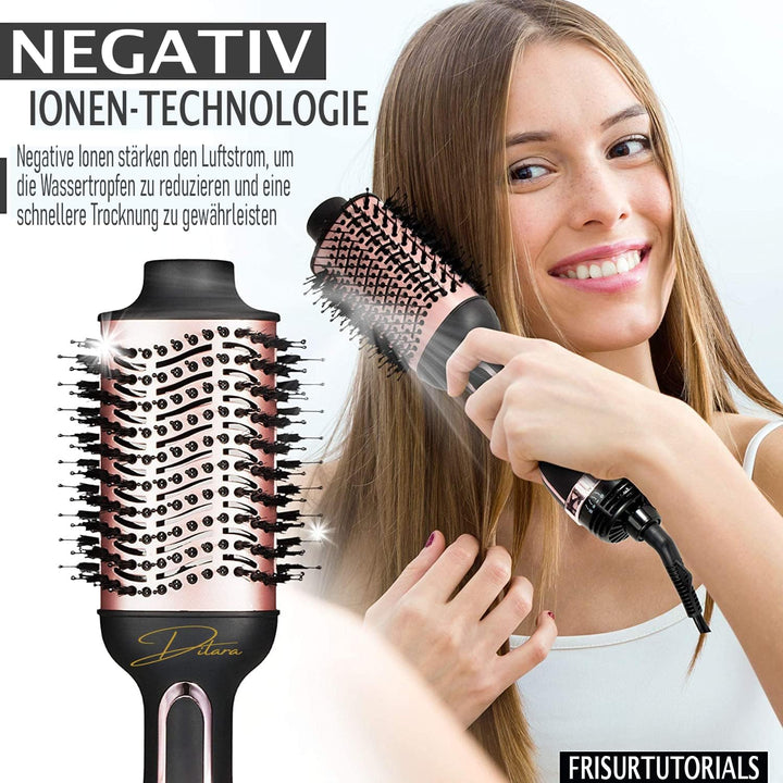 Professional VOLUMIZING PRO STYLER 2-in-1 Rundbürste | Warmluftbürste & Föhnbürste 1000W | Haartrock