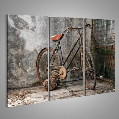 islandburner Bild auf Leinwand Altes Rostiges Fahrrad Hollandrad Wandbild Poster Kunstdruck Bilder F