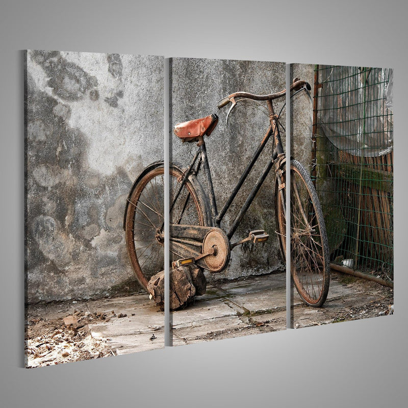 islandburner Bild auf Leinwand Altes Rostiges Fahrrad Hollandrad Wandbild Poster Kunstdruck Bilder F